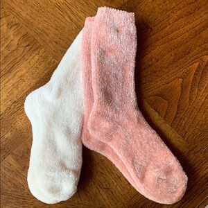Cozy Pink and White Socks